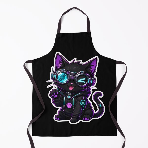 Item preview, Futuristic Cyberpunk Black Cat Neon Glow designed and sold by LuisWorks.