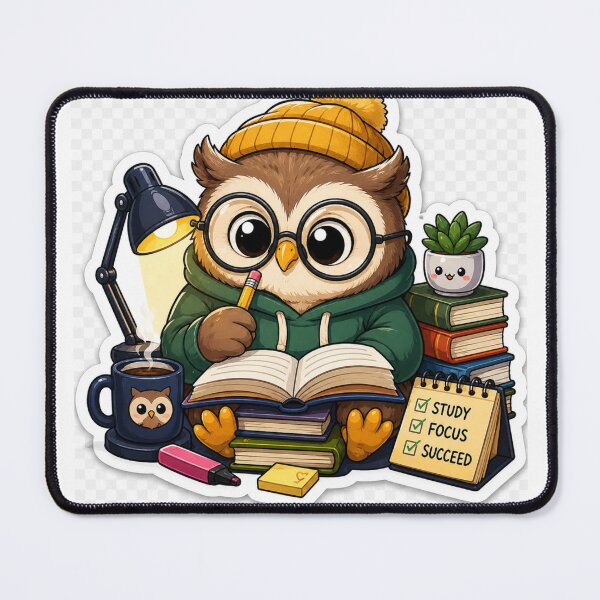 Item preview, Cute Study Owl Focus Sticker designed and sold by NexusPixels.