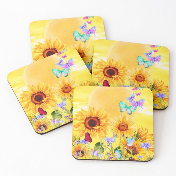 Item preview, Butterfly Garden-Colorful Sunflower and Butterfly Vibrant Artwork designed and sold by SacredPathHealingArt.