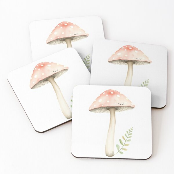 Item preview, Cute Watercolor Mushroom with Fern Wall Art designed and sold by Jade Ado.