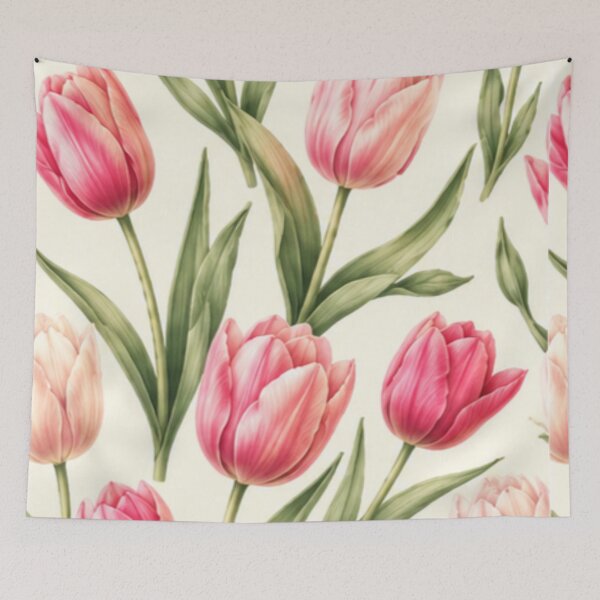 Item preview, Soft Tulip Garden Seamless Pattern | Spring Floral Aesthetic Botanical Print designed and sold by DoneAndDusted.