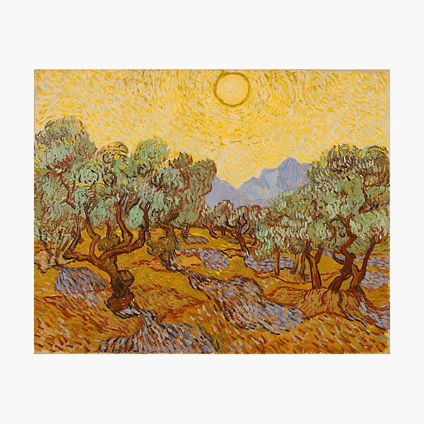 Item preview, Vincent Van Gogh Olive Trees with Yellow Sky and Sun designed and sold by antiqueart.