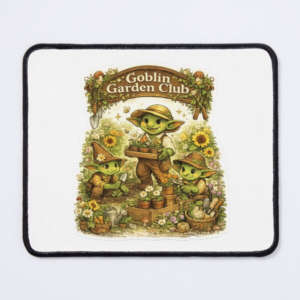Item preview, Goblin Garden Club | Cozy Fantasy Gardening Sticker | Cottagecore Goblin Garden Art designed and sold by MrDev.