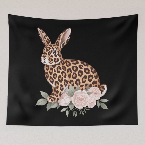 Item preview, Leopard Bunny Flowers Happy Easter designed and sold by sailorjessiArt.