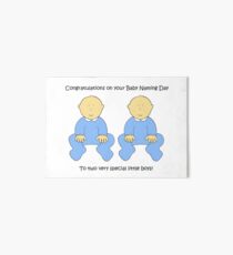 Twin Boys Baby Naming Ceremony Congratulations. Art Board