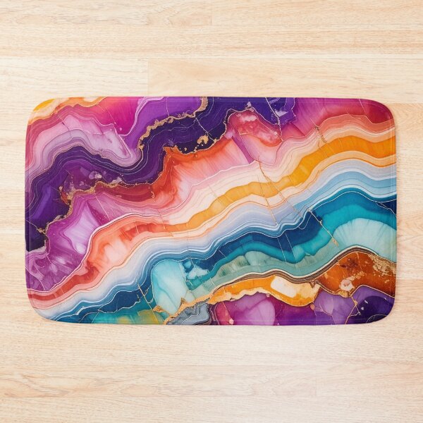 Item preview, Blue Teal Orange Purple Pink Marble  designed and sold by SeaStarAlex.