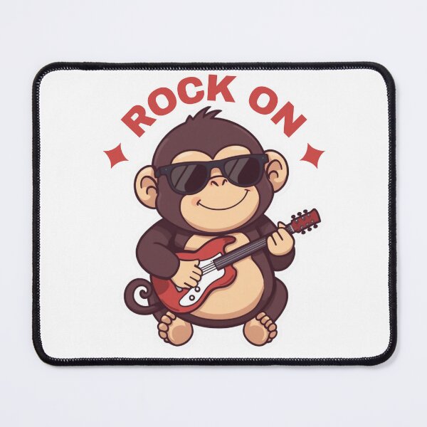 Item preview, Rock On - Cute Rockstar Guitar Monkey designed and sold by BrokenVibe.