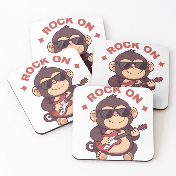Item preview, Rock On - Cute Rockstar Guitar Monkey designed and sold by BrokenVibe.