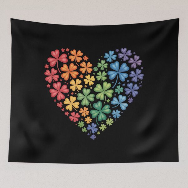 Item preview, LGBT Shamrock Heart Rainbow St Patricks Day Gay Pride designed and sold by sailorjessiArt.