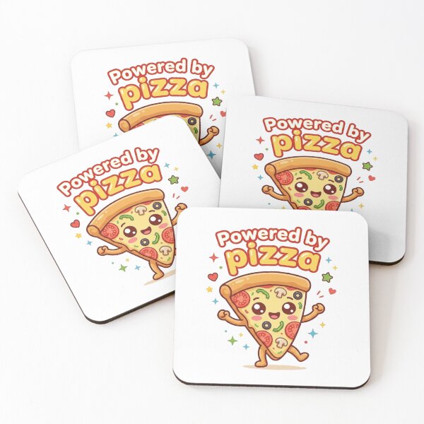 Item preview, Cute Pizza Sticker | Kawaii Food Cartoon Design | “Powered by Pizza” Funny Art designed and sold by morning sun.