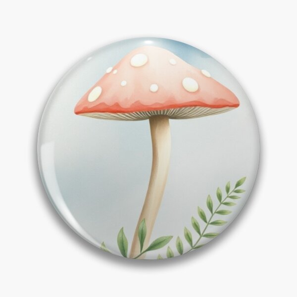 Item preview, Watercolor Mushroom Art with Blue Sky Background designed and sold by Jade Ado.