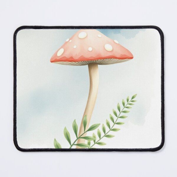 Item preview, Watercolor Mushroom Art with Blue Sky Background designed and sold by Jade Ado.