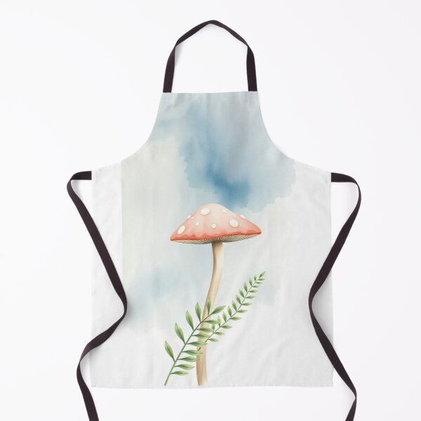 Item preview, Watercolor Mushroom Art with Blue Sky Background designed and sold by Jade Ado.