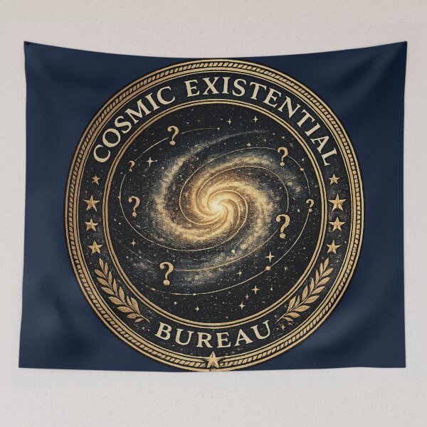 Item preview, Cosmic Existential Bureau Emblem – Funny Philosophy Galaxy Seal, Vintage Astronomy Space Humor designed and sold by MagicMakerPh⭐⭐⭐⭐⭐.