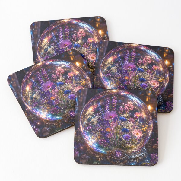 Item preview, Enchanted Crystal Ball Wildflower Garden Mystical Twilight Fantasy designed and sold by ChubbyGoong.