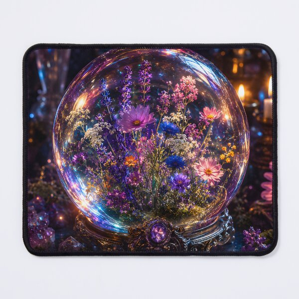 Item preview, Enchanted Crystal Ball Wildflower Garden Mystical Twilight Fantasy designed and sold by ChubbyGoong.