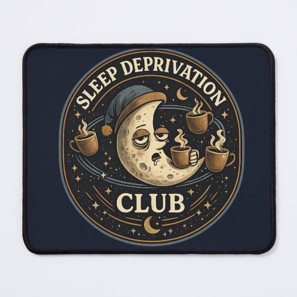 Item preview, Sleep Deprivation Club Badge – Funny Tired Moon & Coffee Night Owl Design, Late Night Humor designed and sold by MagicMakerPh⭐⭐⭐⭐⭐.