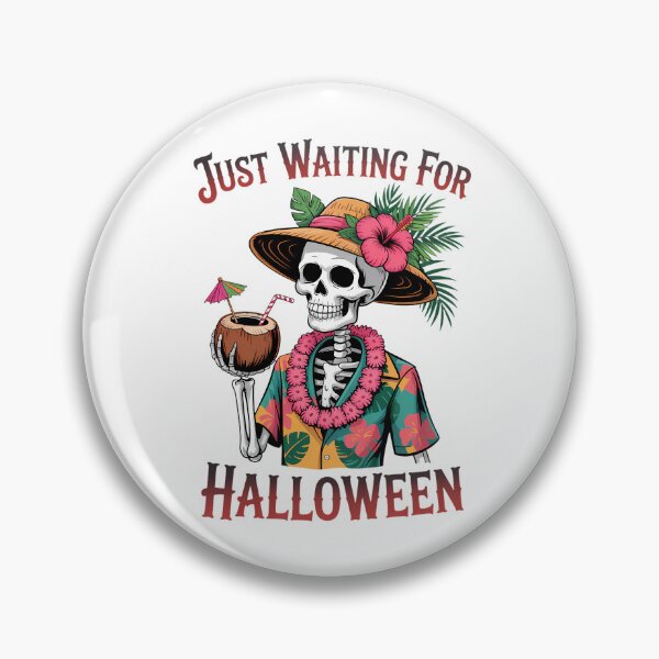 Item preview, Just Waiting for Halloween Skeleton Spooky Summer Vibe designed and sold by sailorjessiArt.