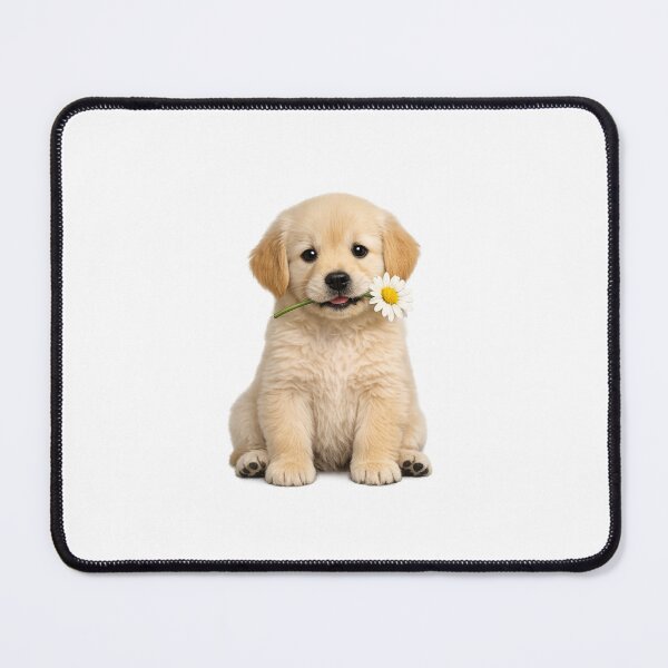 Item preview, Puppy holding a flower designed and sold by Jyoti Rajput.