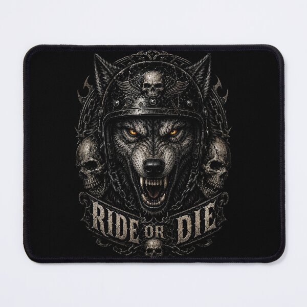 Item preview, Ride or Die Vintage Wolf Skull Biker designed and sold by IvoryArtDesign.