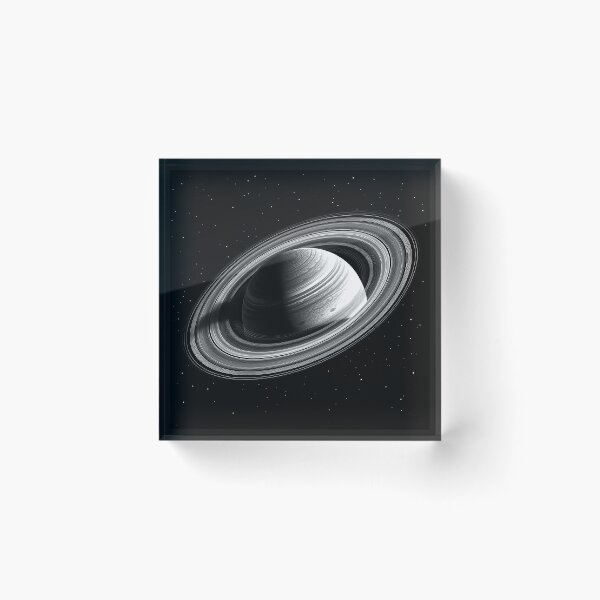 Item preview, Black and White Saturn Planet Space Art designed and sold by inkoutninja.