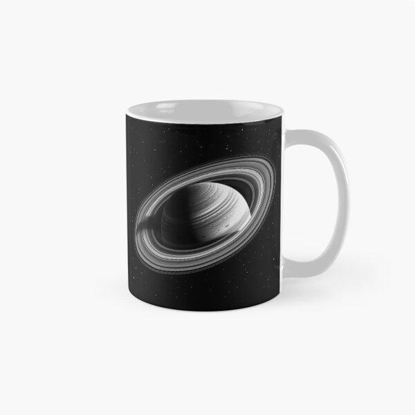 Item preview, Black and White Saturn Planet Space Art designed and sold by inkoutninja.