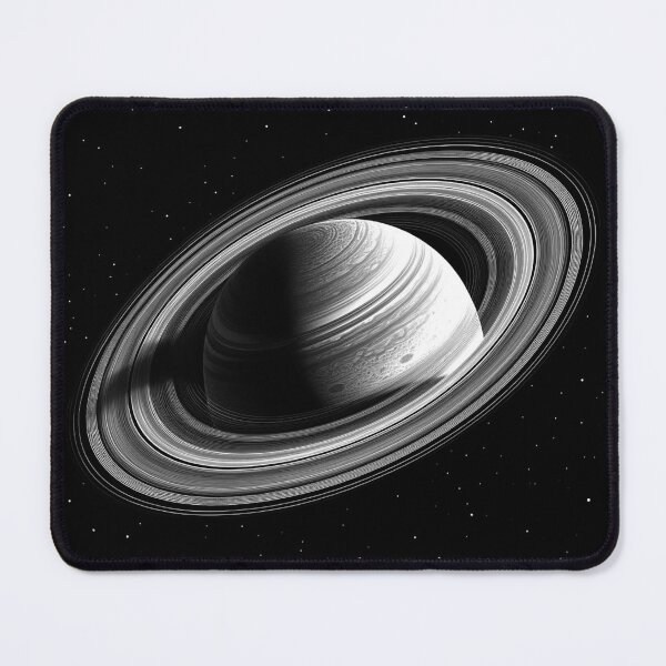 Item preview, Black and White Saturn Planet Space Art designed and sold by inkoutninja.