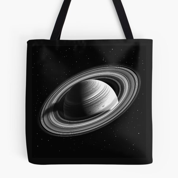 Item preview, Black and White Saturn Planet Space Art designed and sold by inkoutninja.