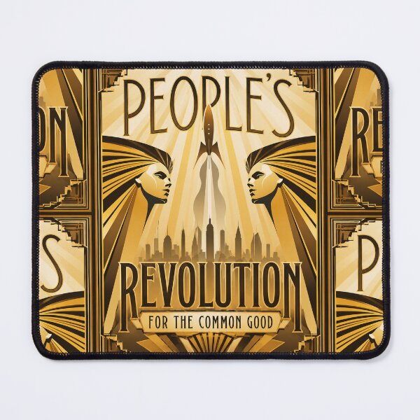 Item preview, People's Revolution Gold Vintage Art Deco Poster designed and sold by thelivingrp.
