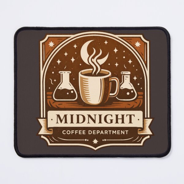 Item preview, Midnight Coffee Department Emblem – Retro Night Owl Coffee Society Badge, Cozy Insomnia Café designed and sold by MagicMakerPh.