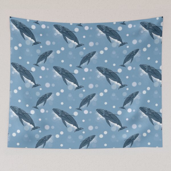 Item preview, "Whales Under the Sea Seamless Pattern" designed and sold by Zymetryart.