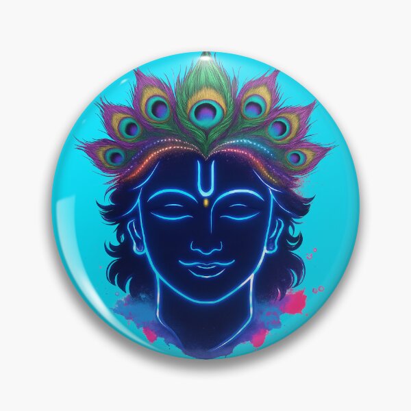 Item preview, Radiant Krishna Neon Graffiti Sticker designed and sold by krazzyremo.
