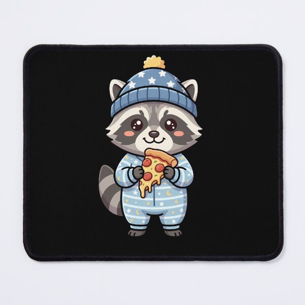 Item preview, Cute Raccoon in Pajamas Eating Pizza designed and sold by LuisWorks.