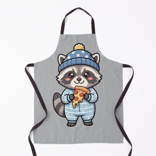 Item preview, Cute Raccoon in Pajamas Eating Pizza designed and sold by LuisWorks.
