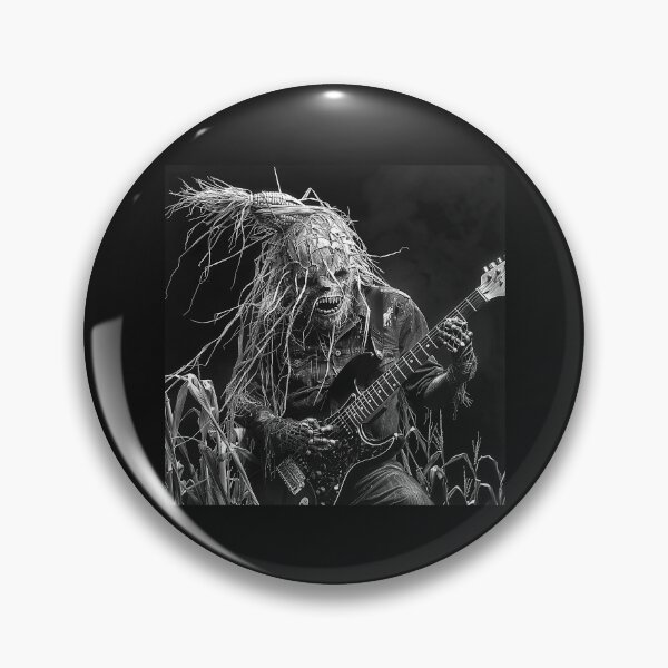 Item preview, Black and White Scarecrow Guitarist Horror Art designed and sold by inkoutninja.