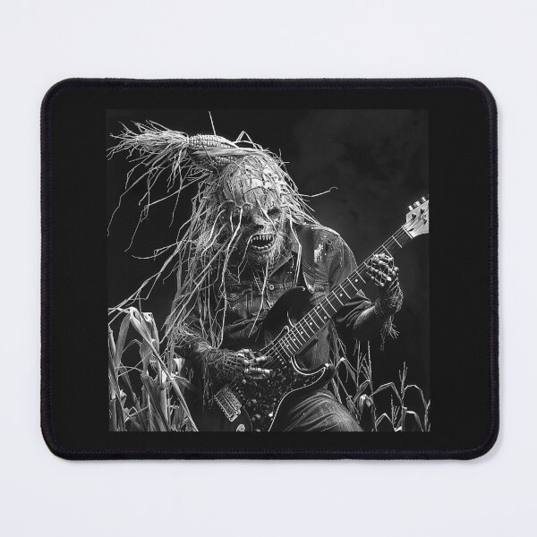 Item preview, Black and White Scarecrow Guitarist Horror Art designed and sold by inkoutninja.