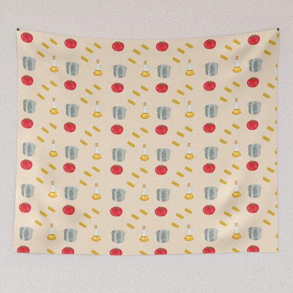 Item preview, Retro Style Tomato Oil Pasta Cooking Design designed and sold by hurmerinta.