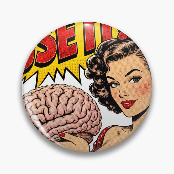 Item preview, Use It! Retro Pop Art Brain Power Illustration Vintage Comic Style Motivation Design designed and sold by VineVibe16Studio.