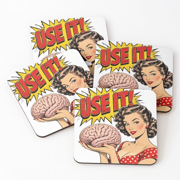 Item preview, Use It! Retro Pop Art Brain Power Illustration Vintage Comic Style Motivation Design designed and sold by VineVibe16Studio.