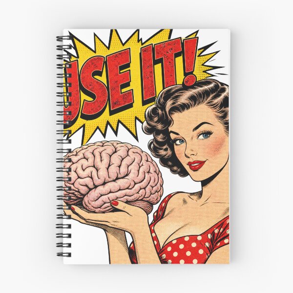 Item preview, Use It! Retro Pop Art Brain Power Illustration Vintage Comic Style Motivation Design designed and sold by VineVibe16Studio.
