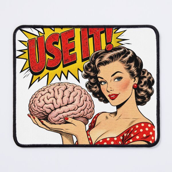 Item preview, Use It! Retro Pop Art Brain Power Illustration Vintage Comic Style Motivation Design designed and sold by VineVibe16Studio.