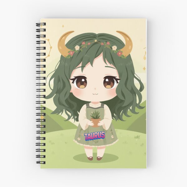 Item preview, Chibi Taurus Zodiac Girl Sticker — Kawaii Astrology Anime Earth Sign Floral Art designed and sold by Cosmic Zodiac Studio.
