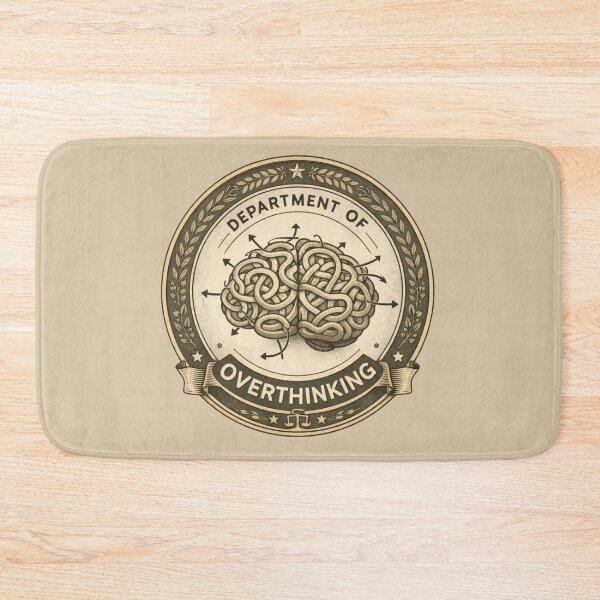 Item preview, Department of Overthinking Badge – Funny Introvert Mind Maze Logo, Satirical Office Humor designed and sold by MagicMakerPh⭐⭐⭐⭐⭐.