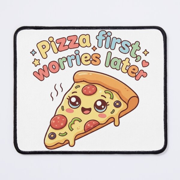 Item preview, Cute Pizza Sticker | Kawaii Food Cartoon Design | “Pizza First, Worries Later” designed and sold by morning sun.