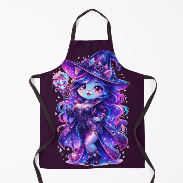 Item preview, Cosmic Witch Cat Fantasy Chibi Neon Art designed and sold by ChaEmm_Studio.