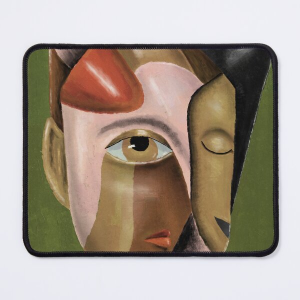 Item preview, Geometric Earth Tone Cubism Face Abstract Art designed and sold by aekritdeach.