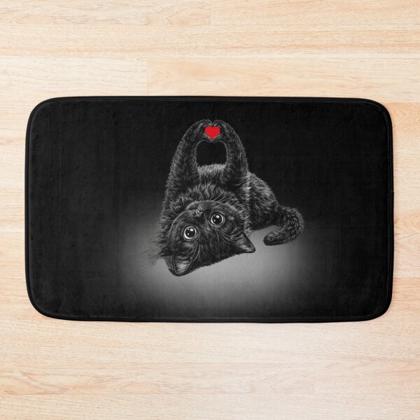 Item preview, Black Cat Love Heart Sign Cartoon designed and sold by A touch of creativity.