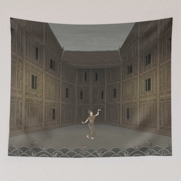 Item preview, The Thai Courtyard of Windows - Backrooms Liminal Space Reimagined designed and sold by SIAM MERMAID.