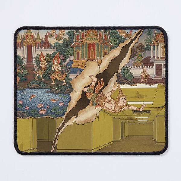 Item preview, Noclipping into The Backrooms - Traditional Thai Mural Reimagined designed and sold by SIAM MERMAID.