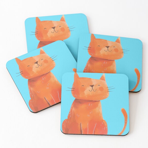 Item preview, Happy orange cat sitting with fine lines designed and sold by Mauswohn.